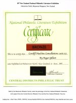 Bronze Award
10th New Zealand International
Philatelic Literature Exhibition Bronze Award
10th New Zealand International
Philatelic Literature Exhibition
