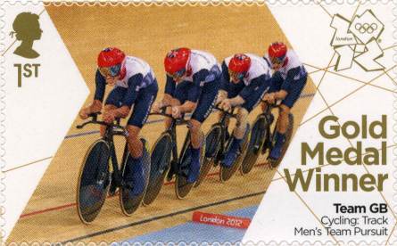 London Olympic Games 2012 First Class stamp Men's Team Pursuit ~ Gold Medal