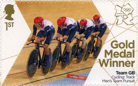 London Olympic Games 2012 First Class stamp Men's Team Pursuit ~ Gold Medal London Olympic Games 2012 First Class stamp Men's Team Pursuit ~ Gold Medal