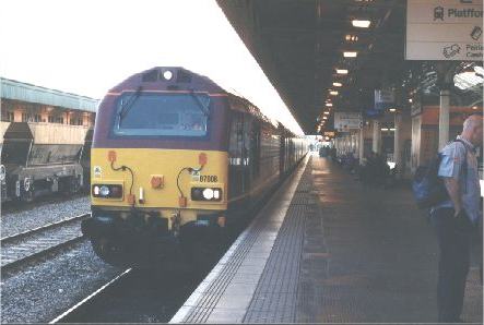 The last TPO arriving at Cardiff Central The last Glasgow TPO arriving at Cardiff Central