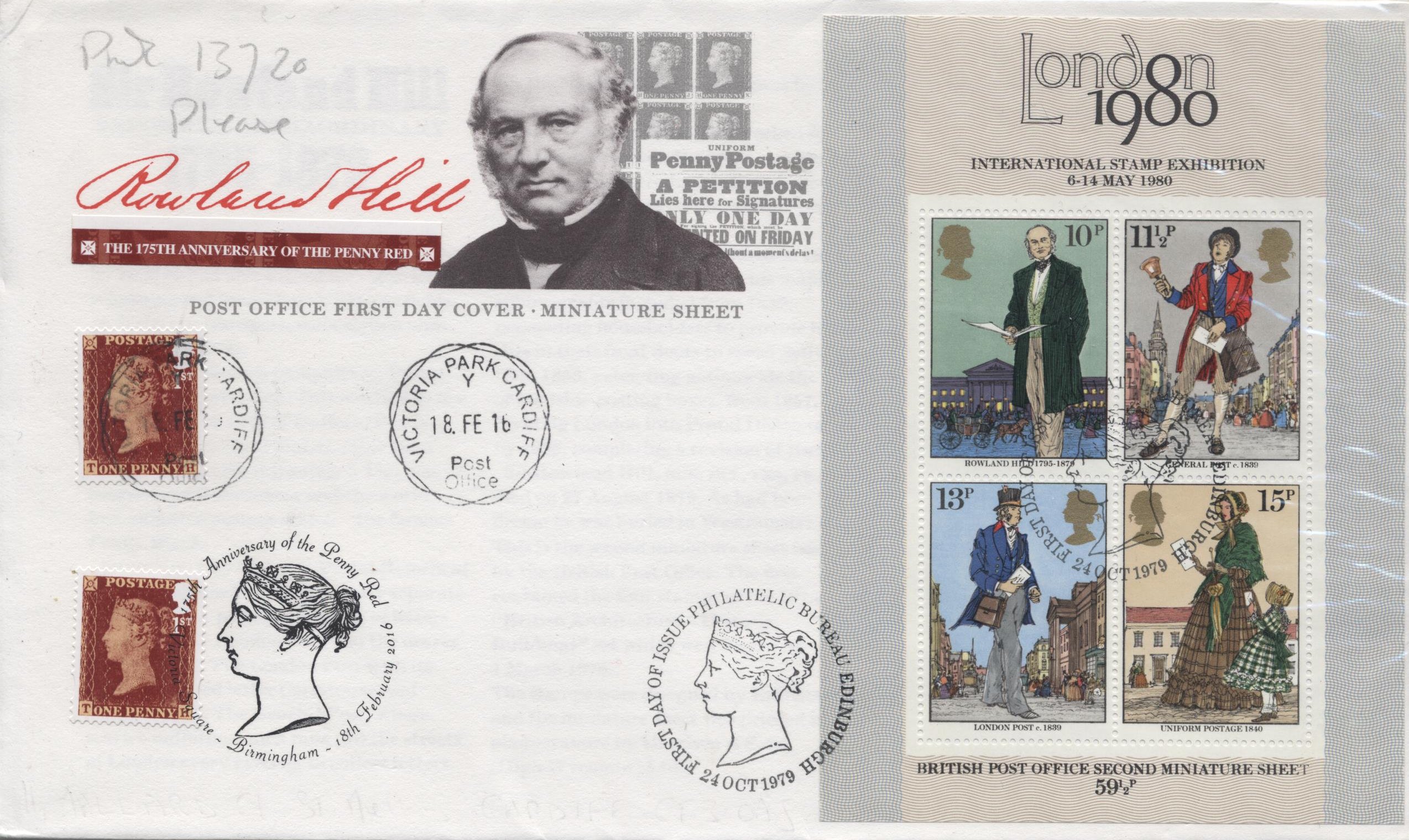 Penny Red 175th Anniv. FDC Victoria Park on 1890 'Jubilee card' Penny Red 175th Anniv. FDC Victoria Park on 1890 'Jubilee card'