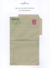 Nigeria 1950 QEII Airletter Mint