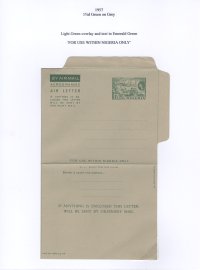 Nigeria 1957 QEII Airletter Mint