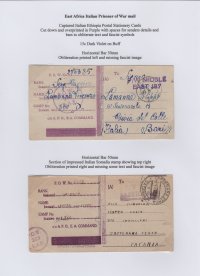 Captured Italian Postal Stationery Cards