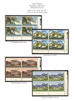 East Africa 1968&#010;East African Mountains Mint&#010;Pl 1A blks of 4 Mint