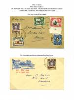 K. U. T. 1952&#010;New colours & values FDC's