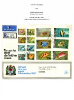 Tanzania 1967&#010;Fish Chalk-surfaced paper&#010;5c - 20/- FDC