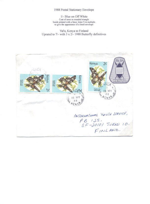 Kenya 1988
  1/- Envelope Used