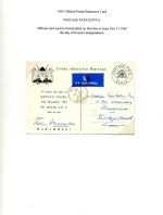 Kenya 1963
   Official UHURU Card Used