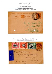 Kenya Uganda Tanganyika 1938
15 cent Envelope Mint