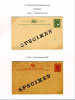 East Africa & Uganda 1912
  3 & 6 cent Reply Cards Specimen