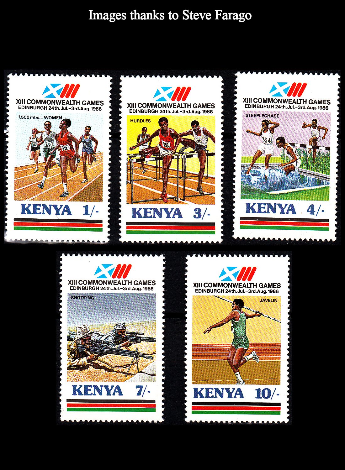 Kenya 1986 Commwealth unisssued designs