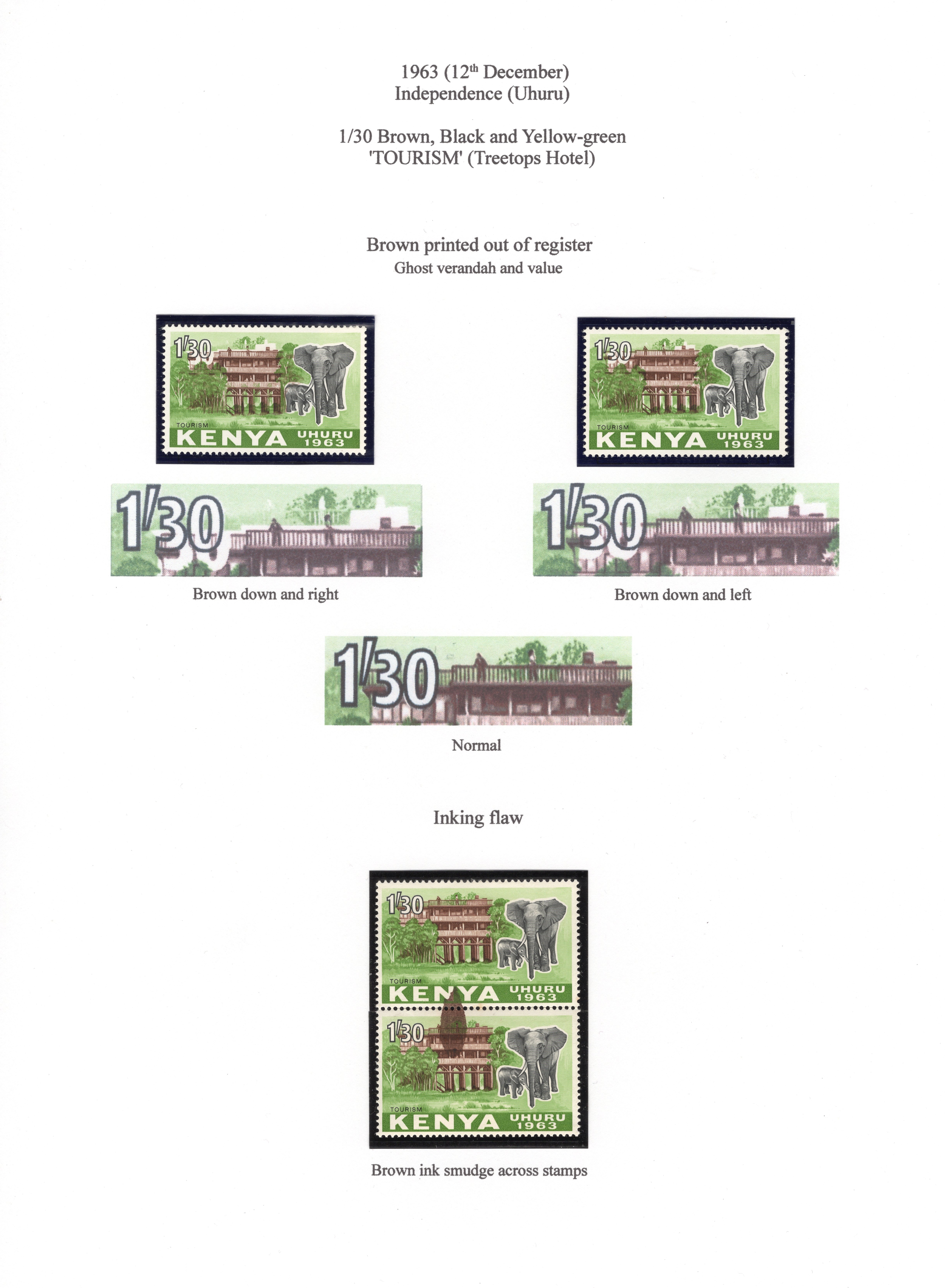 Kenya 1963
 Independence
 1/30c Green shift