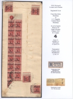 East Africa & Uganda 1919 Surcharge Registered cover Mombasa