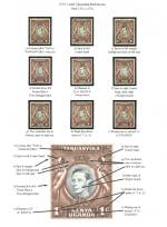 K. U. T. 1938/46&#010;  1c Black & Chocolate-brown&#010;  Varieties Mint